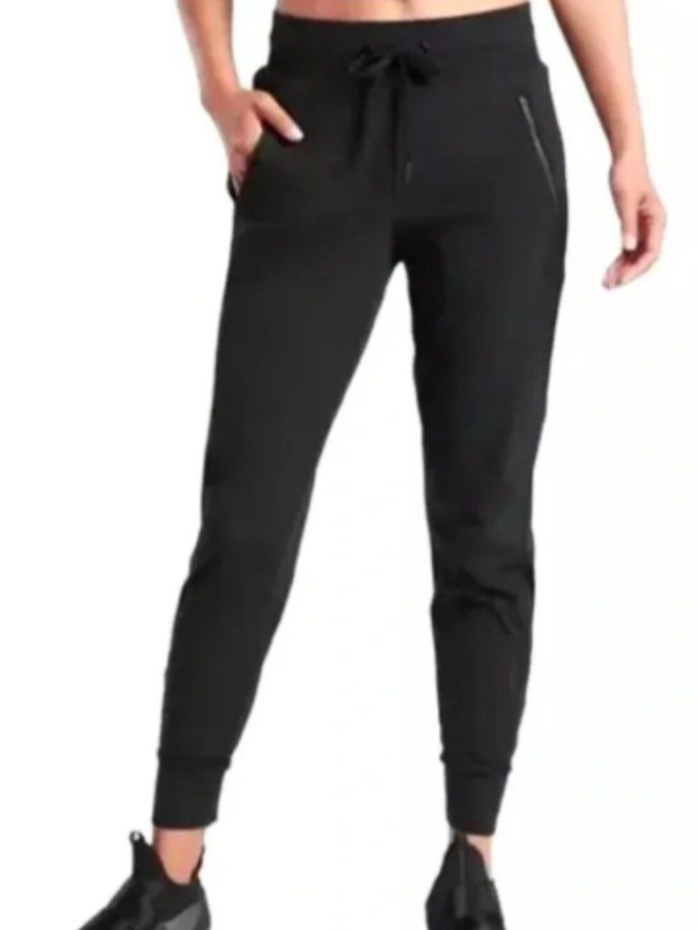 ATHLETA Trekkie Mid Rise Legacy Jogger Black Size 10